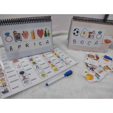 Imagem de Kit Material Pedagógico Para Treinar Leitura Escrita Criança - T&D Jog
