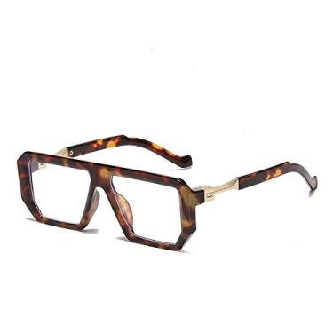 Imagem de Óculos de sol quadrados retrô moda moda tiro de rua masculino e feminino personalidade óculos de sol versáteis, 4, tamanho único