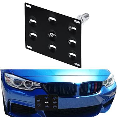 Imagem de PTNHZ Suporte de placa de carro de reboque de para-choque dianteiro de alumínio compatível com BMW Série F-F30 F31 F10 F11 F07 F25 F55 F56 F15 3 5 Série Mini Cooper R60 R61 (para BMW)