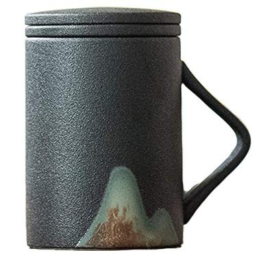 Imagem de Caneca estilo japonês, xícara de cerâmica, com infusor e tampa, 236 ml