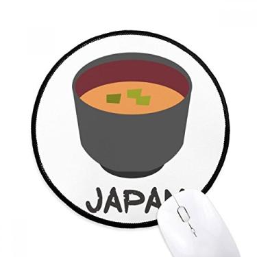 Imagem de DIYthinker Tapete de mouse tradicional japonês saboroso miso sopa desktop escritório tapete redondo para computador