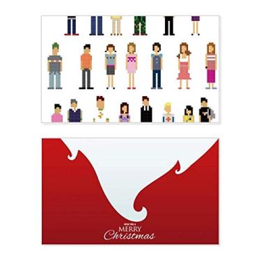 Imagem de Pares de personagens do jogo Pixel Holiday Holiday Merry Christmas Cartão de parabéns Natal carta mensagem