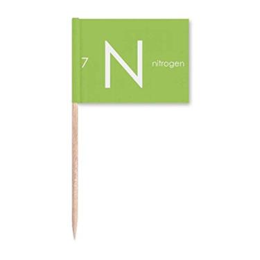 Imagem de Elementos Químicos Mesa Period Chalcogens Element Nitrogen N Toothpick Flags Marcador Topper Decoração de Festa