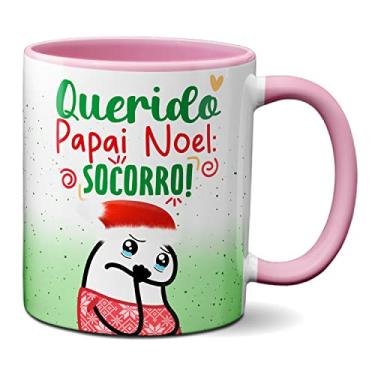 Imagem de Caneca de Natal Engraçada Flork Papai Noel Socorro (Rosa)