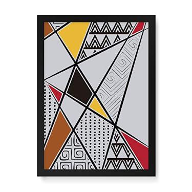 Imagem de Arte Maníacos Quadro Decorativo Textura Africana Linhas - 23x16,25cm (Moldura em laca preta)
