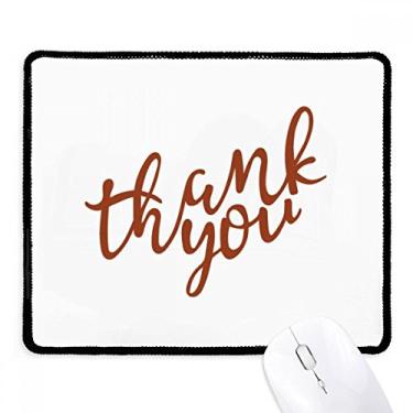 Imagem de Mousepad com citação estilosa Thank You para escrever à mão, borda costurada preta
