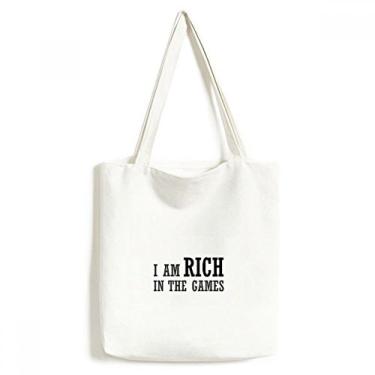 Imagem de Bolsa de lona I Am Rich In The Games Bolsa de compras casual