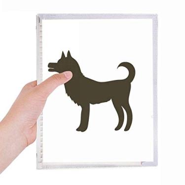 Imagem de Caderno de desenho de animal fofo de cachorro preto com folhas soltas e diário recarregável