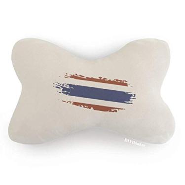 Imagem de DIYthinker Almofada para decoração de pescoço com bandeira tailandesa de Bangkok da Tailândia, decoração de carro, almofada para apoio de cabeça