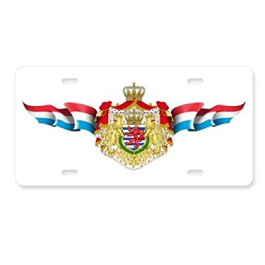 Imagem de DIYthinker Bandeira de Luxemburgo Emblema Nacional Placa de Licença Decoração de Aço Inoxidável Automóvel