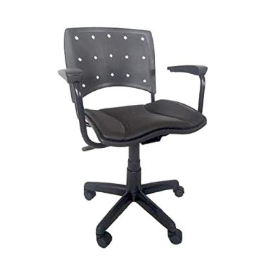 Imagem de Cadeira Ergoplax+ Giratória Com Braços Assento Estofado - Preta (Preto)
