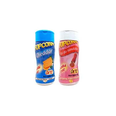 Imagem de Temperos P/ Pipoca Popcorn Cx 12 Frascos. 6 Cheddar - 6 Sal do Himalaia