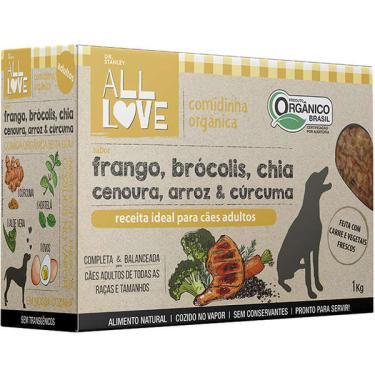 Imagem de Comidinha Orgânica All Love Frango, Brócolis, Chia, Cenoura, Arroz & Cúrcuma para Cães Adultos - 1 Kg
