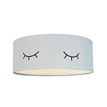 Imagem de Luminária Plafon Infantil Olhinho Cúpula 40x15 2E27 Cor: Azul bebê