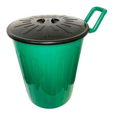 Imagem de Lixeira Fechada Rodinha 100L Cf100R Verde - Arqplast