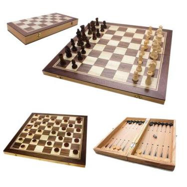 Imagem de Jogo Xadrez Dama Tabuleiro 3 Em 1 - Chess Set