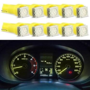 Imagem de Kit 10 Lâmpadas Led Pinguinho T5 1 Led Painel Carro Moto (Amarelo)