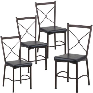 Imagem de Kit 4 Cadeiras Buffet em Alumínio para Cozinha, Restaurante - Trama