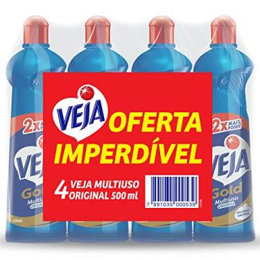 Imagem de Kit com 4 Limpadores Veja Gold Multiuso Original 500ml, Veja, Azul
