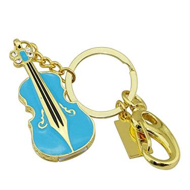 Imagem de Pen Drive USB em forma de guitarra de 128 GB unidades USB pen drive pen drive USB 2.0 disco pen drive drive drive data armazenamento flash disco zip drive USB Stick (azul)