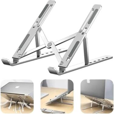 Imagem de Suporte Para Notebook Ajustável Em Alumínio Weemsbox Ergonômico Ajustável Portátil Metal