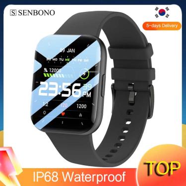 Imagem de SENBONO-Smartwatch esportivo para homens e mulheres  pulseira de fitness  relógio de pulso  relógio