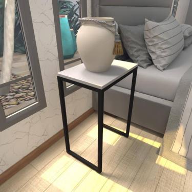 Imagem de Mesa De Cabeceira Industrial Cinza Mdf Canto Quarto Mesas De Cabeceira Mesinha Cabeçeira Cabiceira