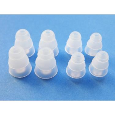 Imagem de 8 peças: 4 fones de ouvido grandes (G) e 4 pequenos (P) com flange tripla transparente conjunto de fones de ouvido compatíveis com etimótica etyBLU2, ER-4, hf5, hf3, hf2, mc5, mc3, mc2 e ETY Kids in Ear Stereo