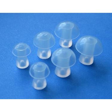 Imagem de 6 peças: P/M/L - Fones de ouvido de substituição macios para cogumelos compatíveis com o ouvido do Walker's Game: Game Ear HD Power Elite, Elite Comm, HD Pro Elite, HD Elite HD, Ultra Ear Camo BTE aparelhos auditivos