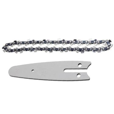 Imagem de Corrente Sabre Kit Reposiçao Mini Motosserra Placa Guia 14 Dentes Ferramenta 4 Polegadas Corta