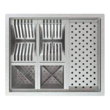Imagem de Calha Para Varanda Inox Pia Gourmet Inox Quadrada Escovado