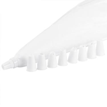 Imagem de Kit 9 Bicos de Confeitar Decorar + Saco Confeiteiro Branco