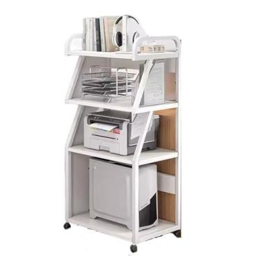 Imagem de GRFIT Suporte de impressora Prateleira de impressora móvel mesa de escritório lateral suporte de host de computador colocação de armário prateleira prateleira impressora de mesa (cor: B)