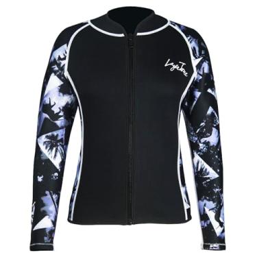 Imagem de LayaTone Roupa de mergulho feminina de neoprene de 3 mm, mangas opcionais de neoprene/lycra para natação, mergulho, surf, canoagem