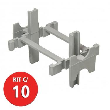 Imagem de Kit C/ 10 Espaçador P/ Bloco Vidro Cinza Cortag