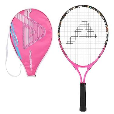 Imagem de AMA SPORT Raquete de tênis infantil para crianças pequenas, kit iniciante de 43 a 63 cm para meninas rosa e menino amarelo com alça de ombro de nylon 420D, rosa grafite 53 cm