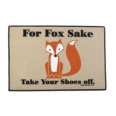 Imagem de TG,LLC Treasure Gurus Funny for Fox Sake Remove Shoes Tan Welcome Entry Capacho externo Tapete de porta