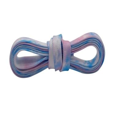 Imagem de Cadarços planos coloridos para sapatos, cadarços com impressão de transferência para crianças, cadarços rosa para tênis, cadarços coloridos planos (Color : 3765 Light blue, Size : 120cm)