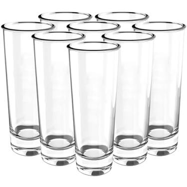 Imagem de BachpartyGifts Pacote com 8 copos transparentes, conjunto de copos altos de 74 g para uísque, tequila, vodka