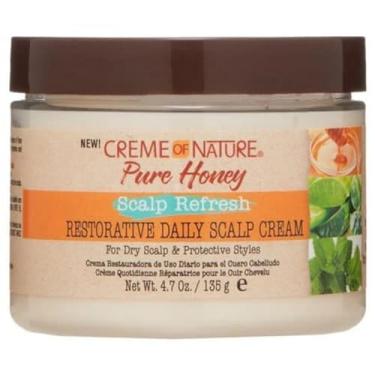 Imagem de Creme of Nature Pure Honey Scalp Refresh Creme hidratante diário para o couro cabeludo, fórmula hidratante com hortelã-pimenta, aloe vera e mel, para tranças e estilos protetores, 133 g