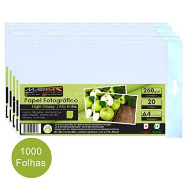 Imagem de Papel para Foto 260g Brilho A4 210x297mm Marpax 1000Fls