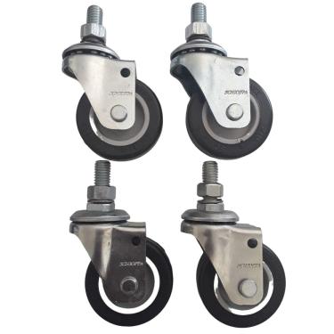 Imagem de Rodizio para carrinhos e móveis roda pvc kit glae 210 bp