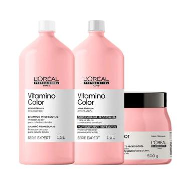Imagem de Kit L'oréal Professionnel Serie Expert Vitamino Color – Shampoo E Condicionador E Máscara 500 G