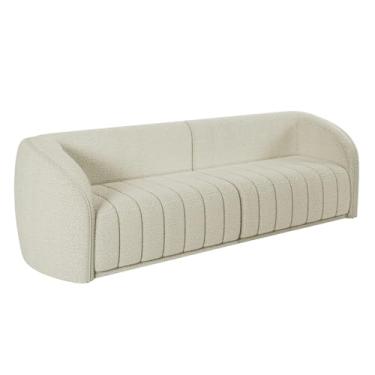 Imagem de Sofá 4 Lugares Para Sala 252cm Lazio M03 Bouclê Bege Claro - Lyam Decor