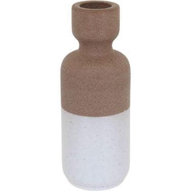 Imagem de Castiçal Cerâmica 26x10x10cm Bege