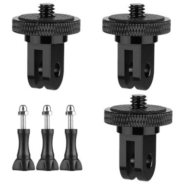 Imagem de Pacote com 6 adaptadores de alumínio para tripé de câmera de 1/10.2 cm-20 suportes adaptadores de conversão compatíveis com câmeras de ação Gopro Insta360, adaptador de montagem de 1/10.2 cm para