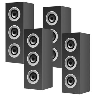 Imagem de Humyoun 4 Pcs 80s 90s Party Decorations Hip Hop Party Favor 16.5 x 5.9 x 5.9 Inches Large Paper Boombox Boxes for Retro 1980s 1990s Theme Music Neon Decoration(Classic)