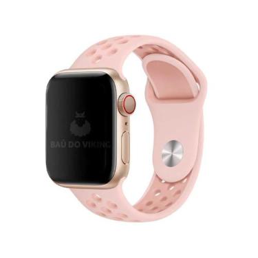 Imagem de Pulseira Furos Compatível Com Apple Watch Rosa/Rosa - Baú do Viking, 4