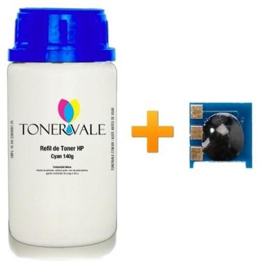 Imagem de Kit Toner Refil + Chip Toner TankFull Para HP 507A CE401A Ciano - HP M