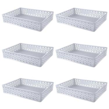 Imagem de Kit 6 Cesto Organizador Rattan Multiuso Armário Gaveta Lavanderia G (3